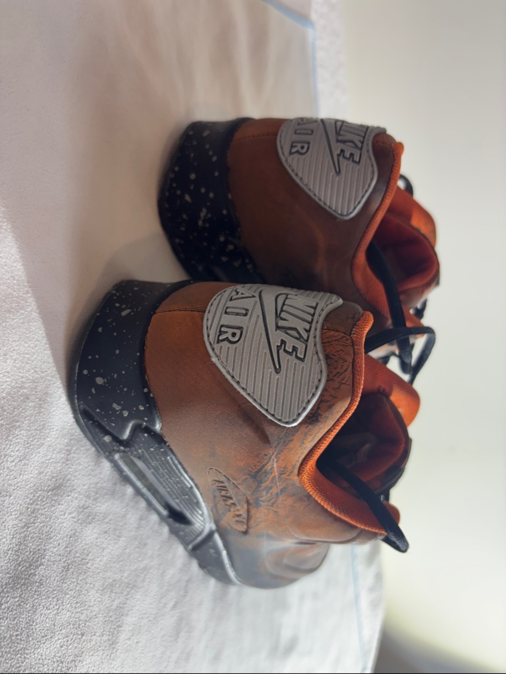 Nike Kids Orange and Black Glow-in-the-Dark Speckled Sole Sneakers